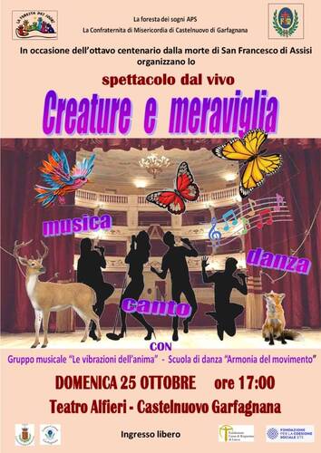 'Creature e meraviglia' teatro alfieri castelnuovo